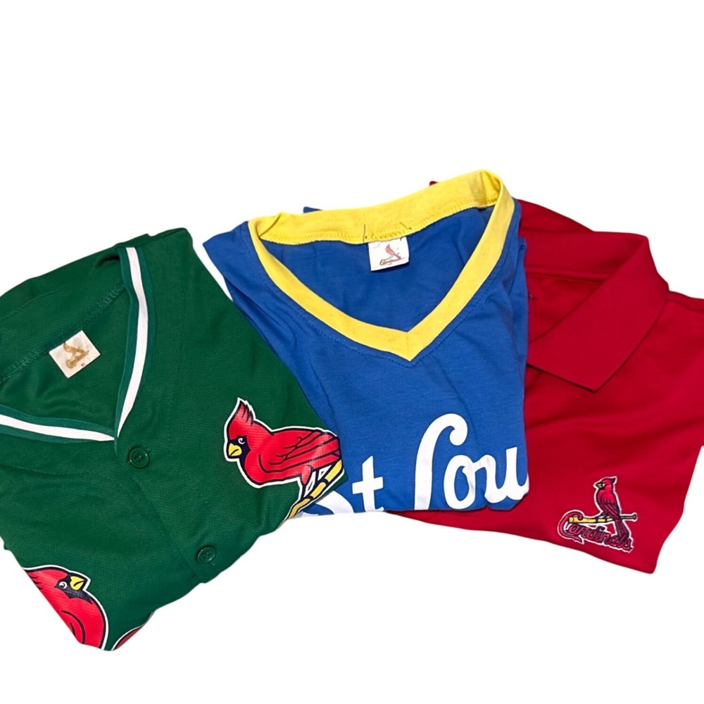 St Louis Cardinals Rams Shirt Bundle Kurt Warner Jersey Polo Green Blue Red 3pc